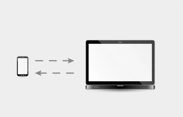 Computer en laptop — Stockvector