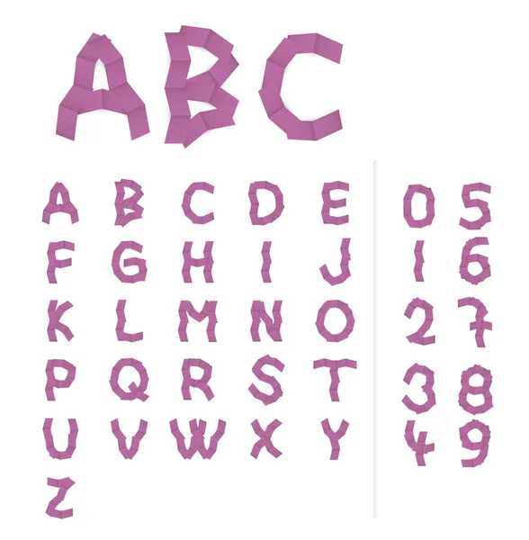 Letras alfabeto papel — Vetor de Stock