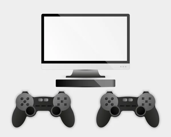 Game controller, television and computer box — Stock Vector