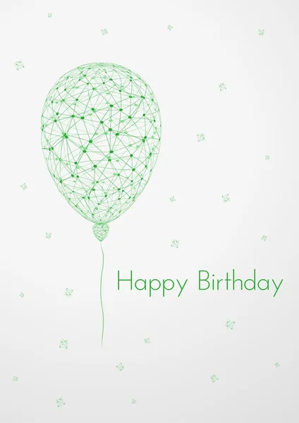 Birthday card with linear balloon — Stock Vector