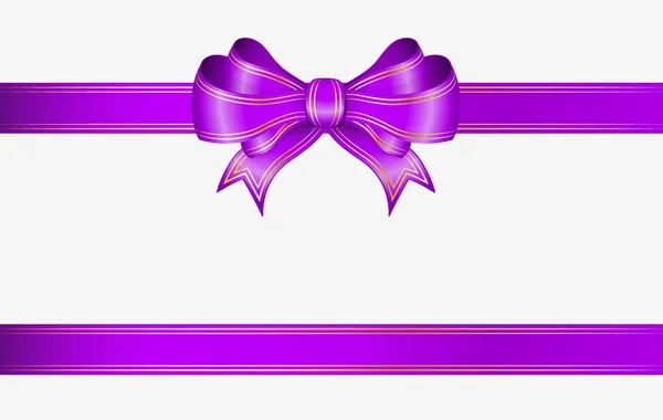 紫罗兰色的丝带和蝴蝶结 — 图库矢量图片