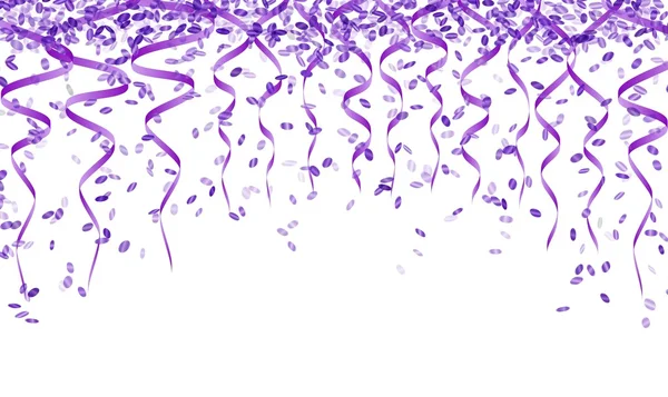 Violet confetti en linten — Stockvector