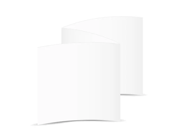 Vit blank vikta papper — Stock vektor