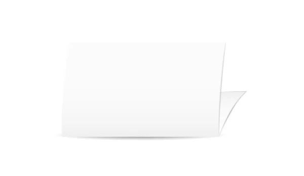Blanco papel plegado en blanco — Vector de stock