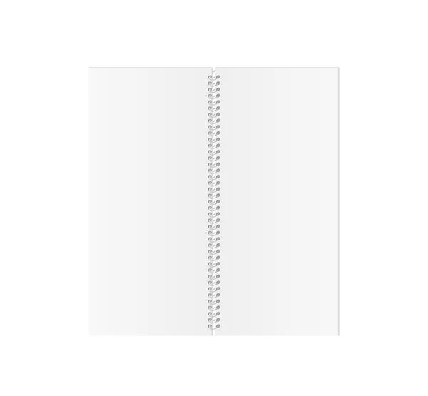 Beyaz boş sarmal kağıt kitap — Stok Vektör