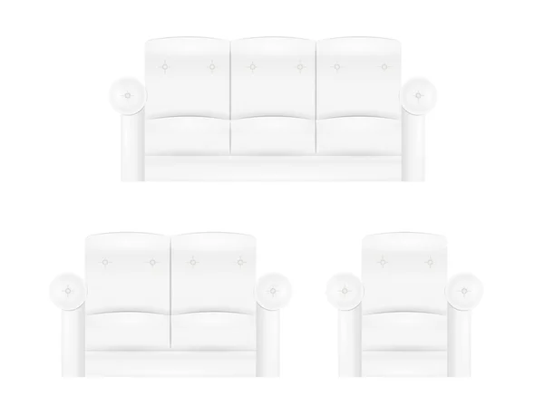 Perabotan sofa putih - Stok Vektor