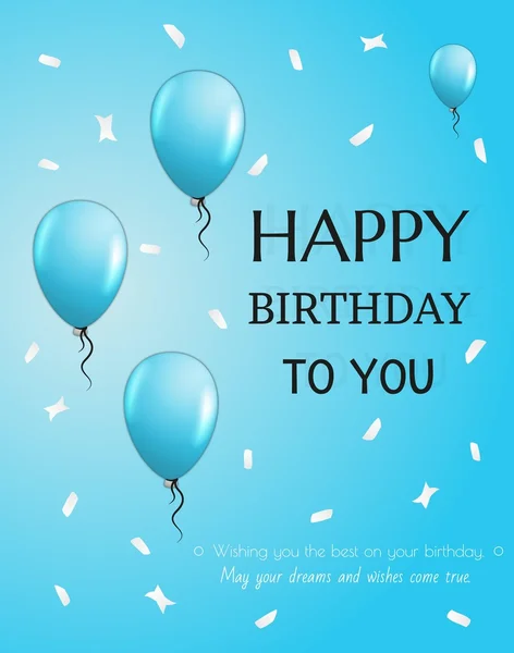 Cartão de aniversário com balões — Vetor de Stock