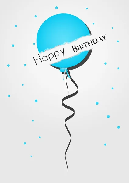 Broken happy birthday balloon — Stock Vector