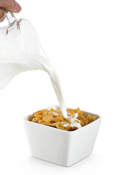 Хлопья Молоком Самый Простой Завтрак — стоковое фото