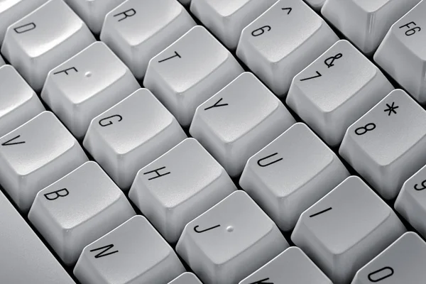 White Computer Keyboard Black Letters White Buttons — Stock Photo, Image