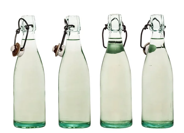 Water Glass Bottles Old Type Cap — Stock Photo, Image