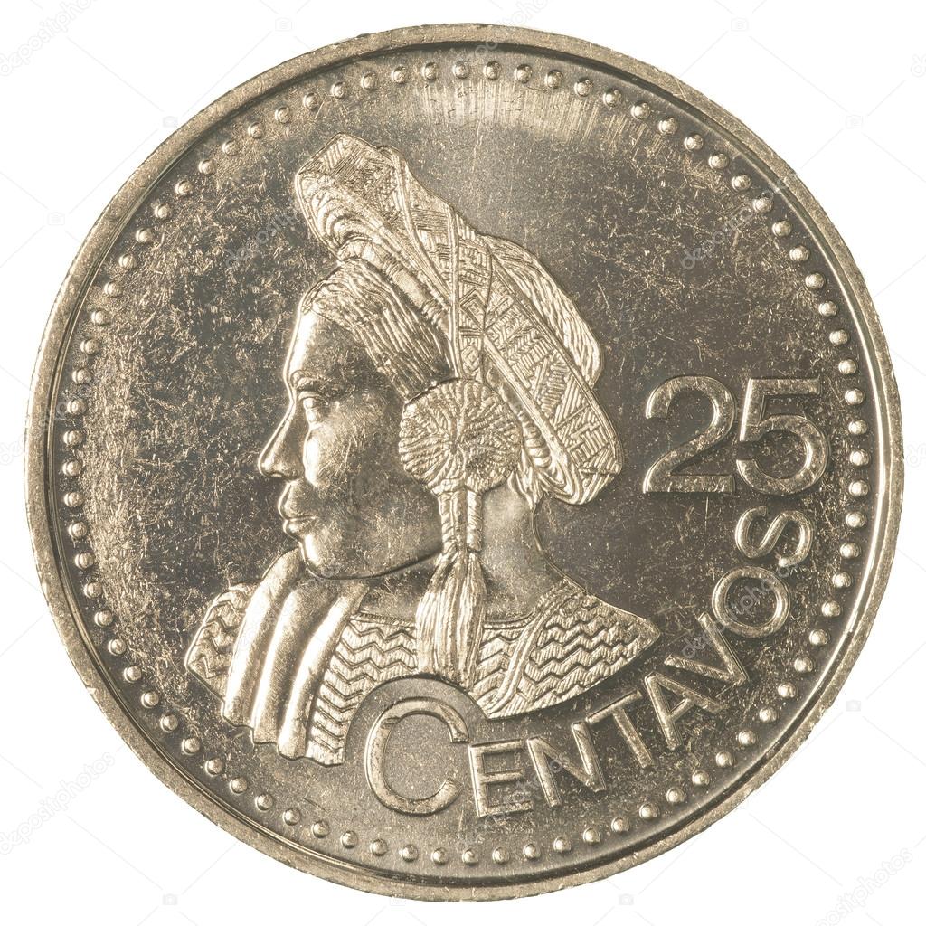 moneda de 25 centavos de Guatemala — Foto de stock © asafeliason 108826140