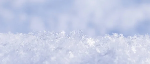 Fundo Neve Fresca Fundo Inverno Natural Textura Neve Tom Azul — Fotografia de Stock