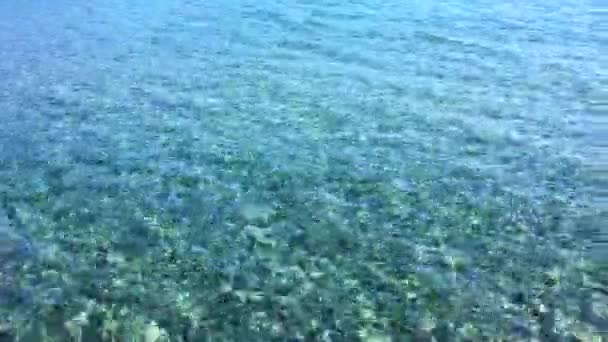 Eau Mer Bleue Surface Avec Des Rayons Soleil Vacances Été — Video