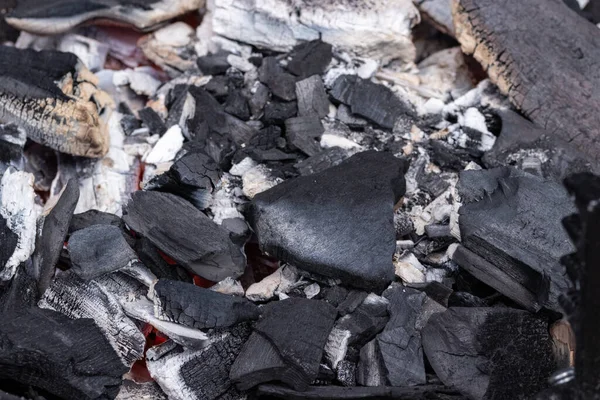 Primer Plano Carbón Brillante Parrilla Durante Barbacoa —  Fotos de Stock