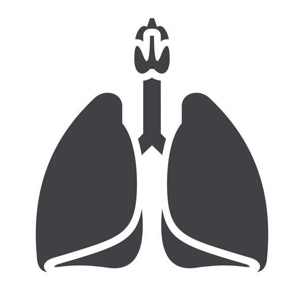 Pulmones icono negro — Vector de stock