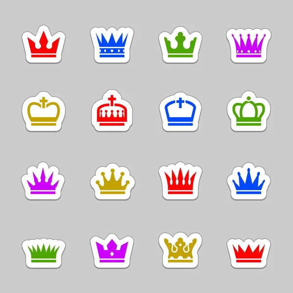 Corona icono conjunto — Vector de stock