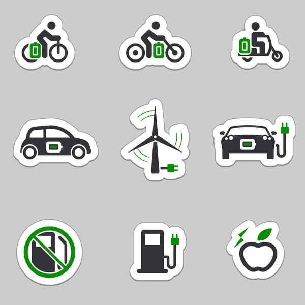 Zestaw ikon transportu elektrycznego — Wektor stockowy