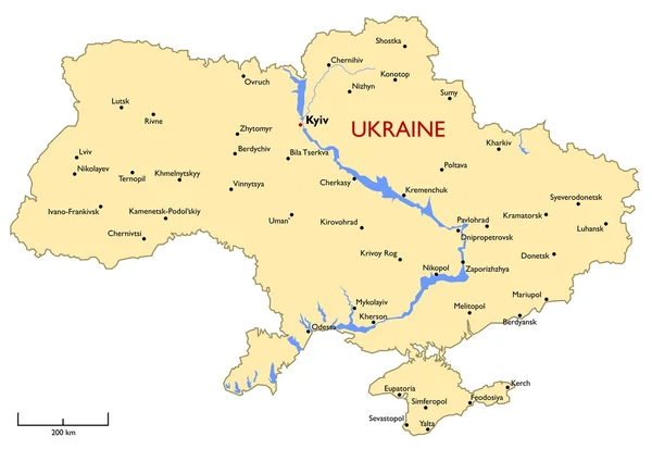 Peta Ukraina - Stok Vektor