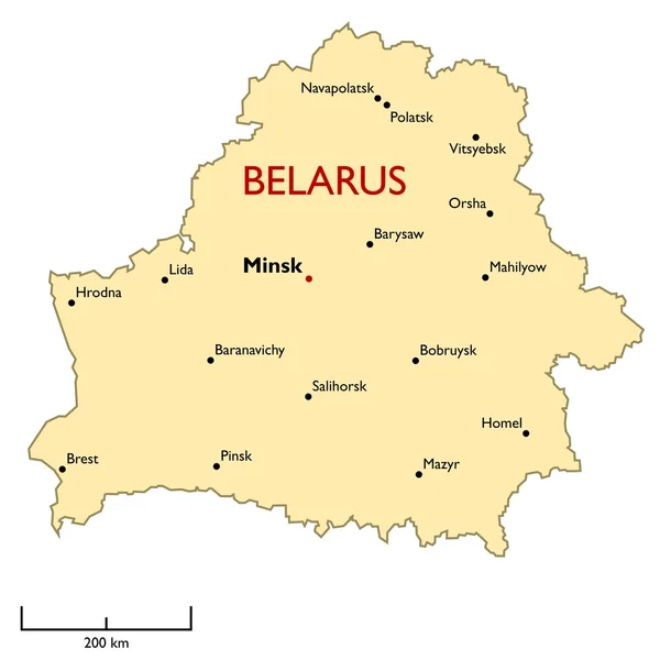 Mapa Bělorusko — Stockový vektor