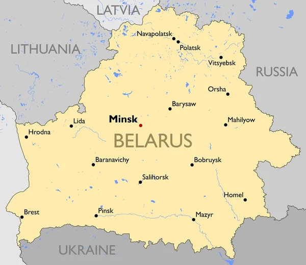 Mapa da Bielorrússia — Vetor de Stock
