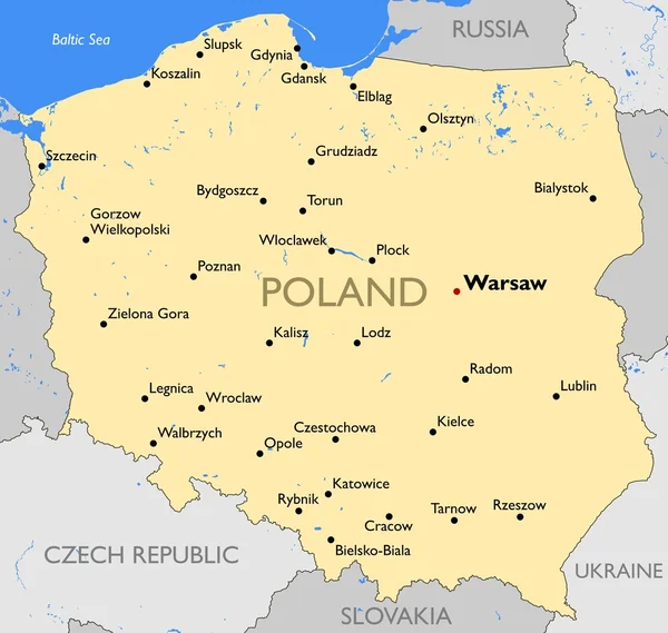 Polónia Mapa —  Vetores de Stock