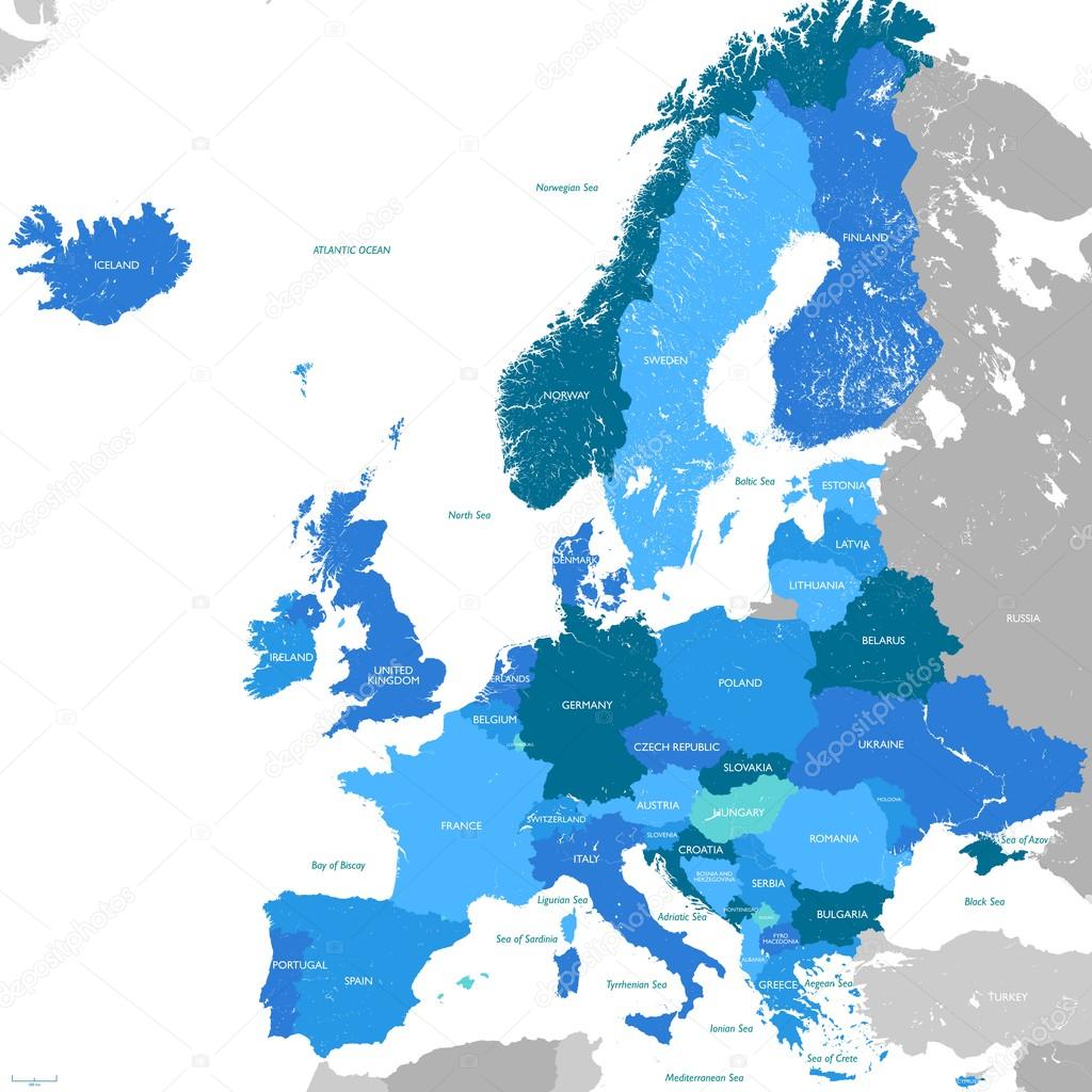 Europe map detailed