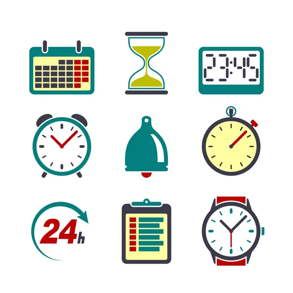 Iconos de tiempo de color — Vector de stock