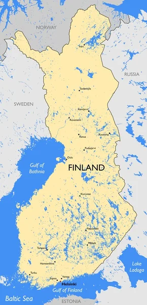 Mapa Finlandii — Wektor stockowy