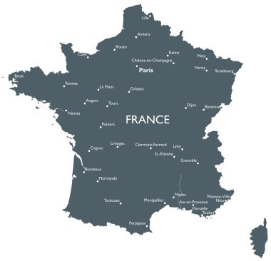 Vector France map clipart