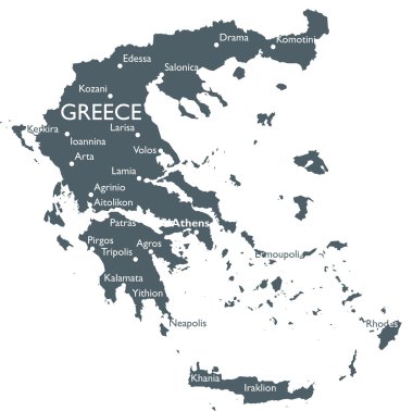 Yunanistan Haritası vektör