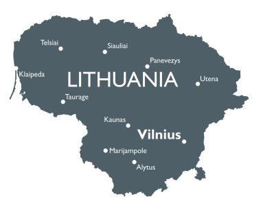 Vector Lithuania map clipart