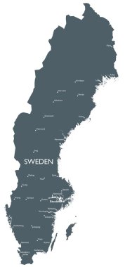 Vector Sweden map clipart