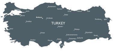 Vector Turkey map clipart