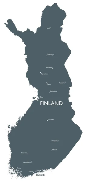 Vektorová mapa Finska — Stockový vektor