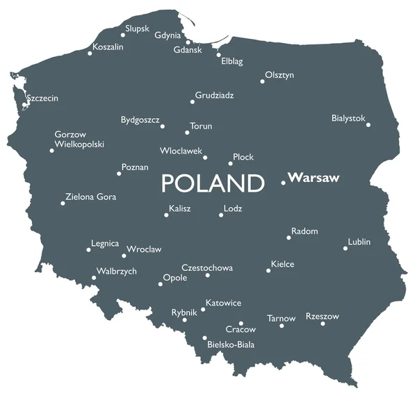 Vector χάρτη της Πολωνίας — Διανυσματικό Αρχείο
