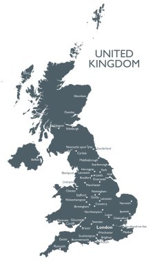Vector United Kingdom map clipart