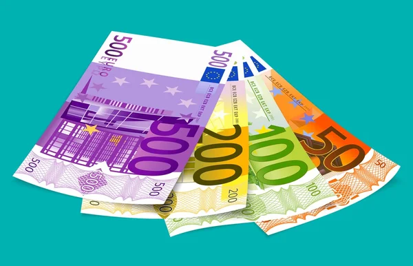 Billetes en euros vectoriales — Vector de stock