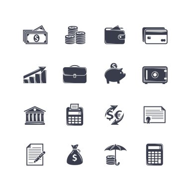 Tek renkli para simgeleri