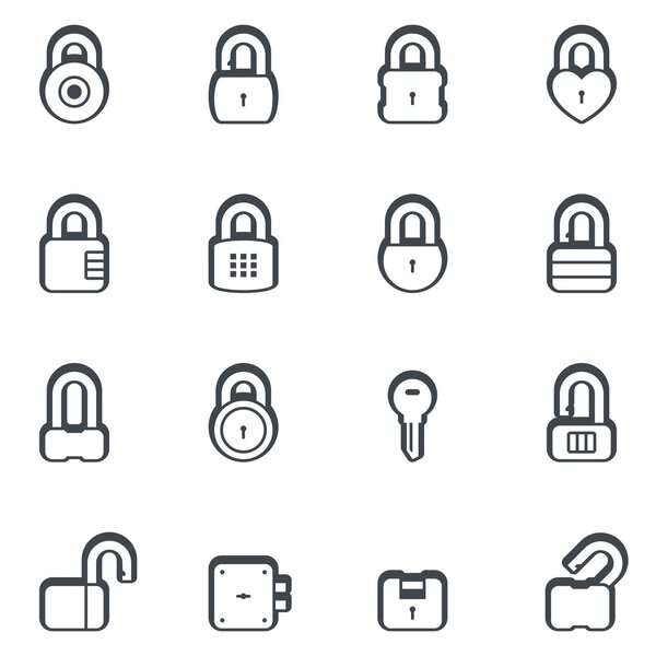 Padlock icon set