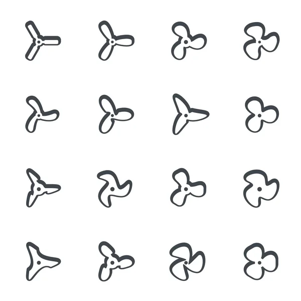 Pervaneleri Icon set — Stok Vektör