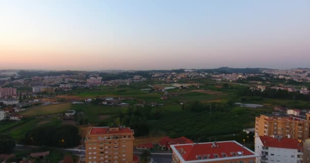 Fotografia aérea panorâmica da Cidade de Portugal à noite — Vídeo de Stock