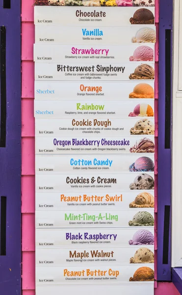 Icecream Flavor List — Stock Photo, Image