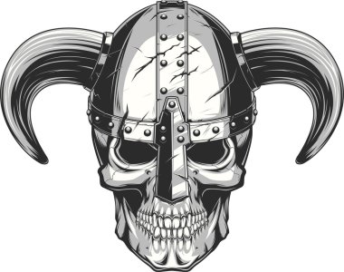 Viking kafatası kask içinde