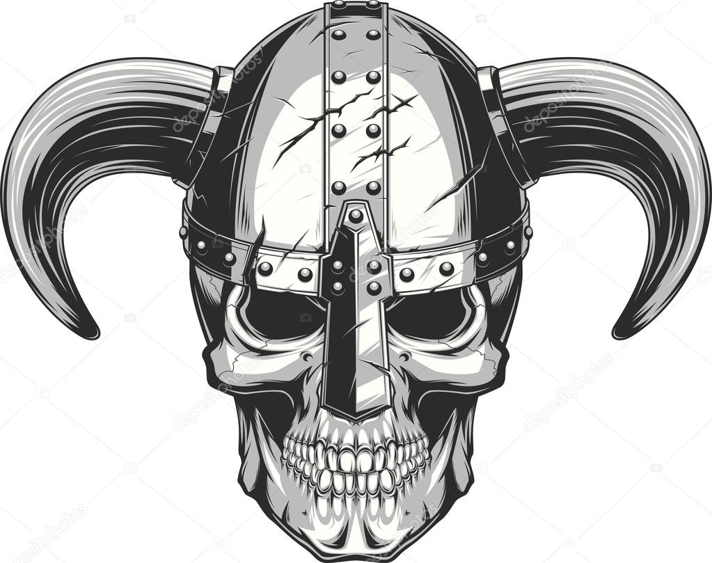Viking kraniet i hjelm Stockvektor af ©Andrey_Makurin 101473504, image size:1023x809