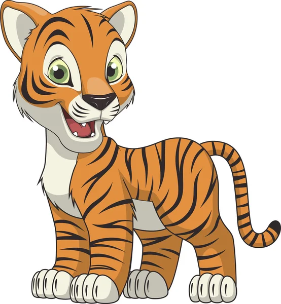 Petit tigre drôle — Image vectorielle