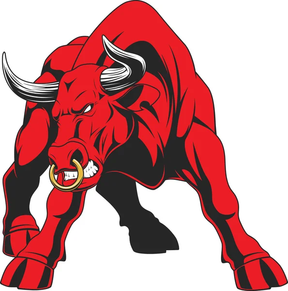 Feroci attacchi di toro — Vettoriale Stock