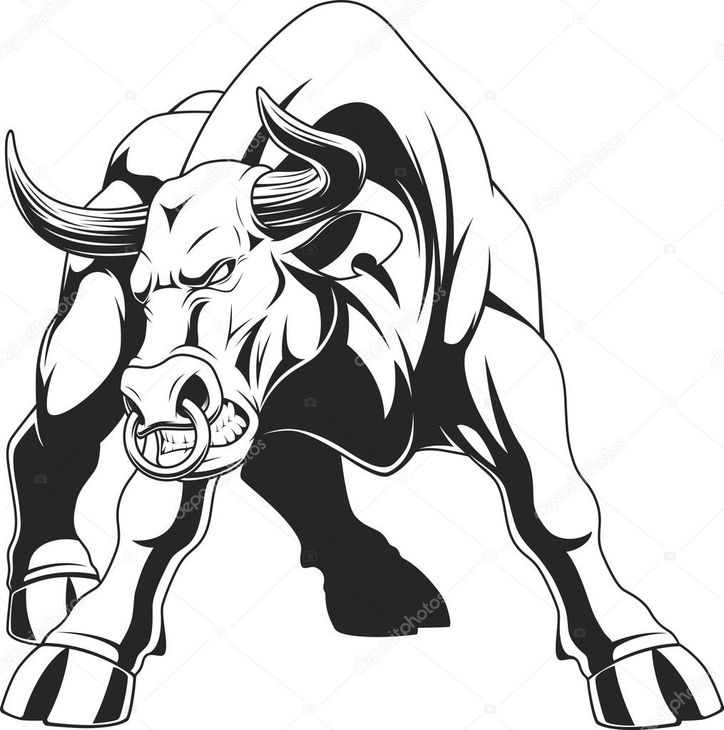 Ferocious bull sketch — Stock Vector © Andrey_Makurin 