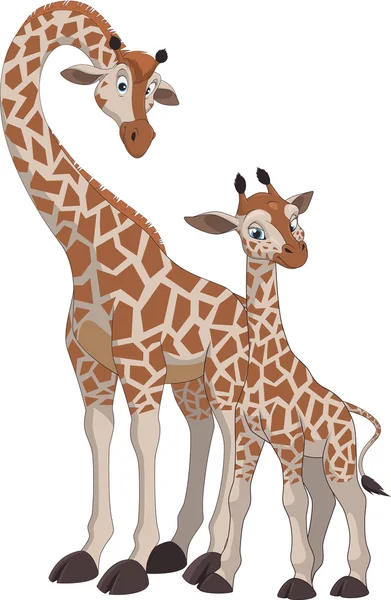 Жираф и детёныш — стоковый вектор