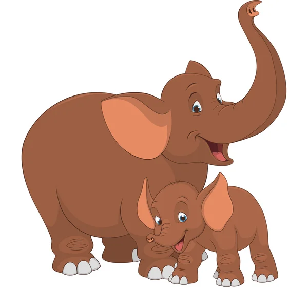 Éléphant et ourson — Image vectorielle